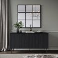 thumbnail image 4 of CorLiving Lysander Engineered Wood Fluted Sideboard with 4 Doors and 4 Shelves, Black, 4 of 9