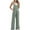 Mint Green A, variant on Akafmk Plus Size Jumpsuits for Women Summer, Casual Rompers for Women, Solid High Waist Wide Leg Button Jumpsuit Loose Fitting Overalls
