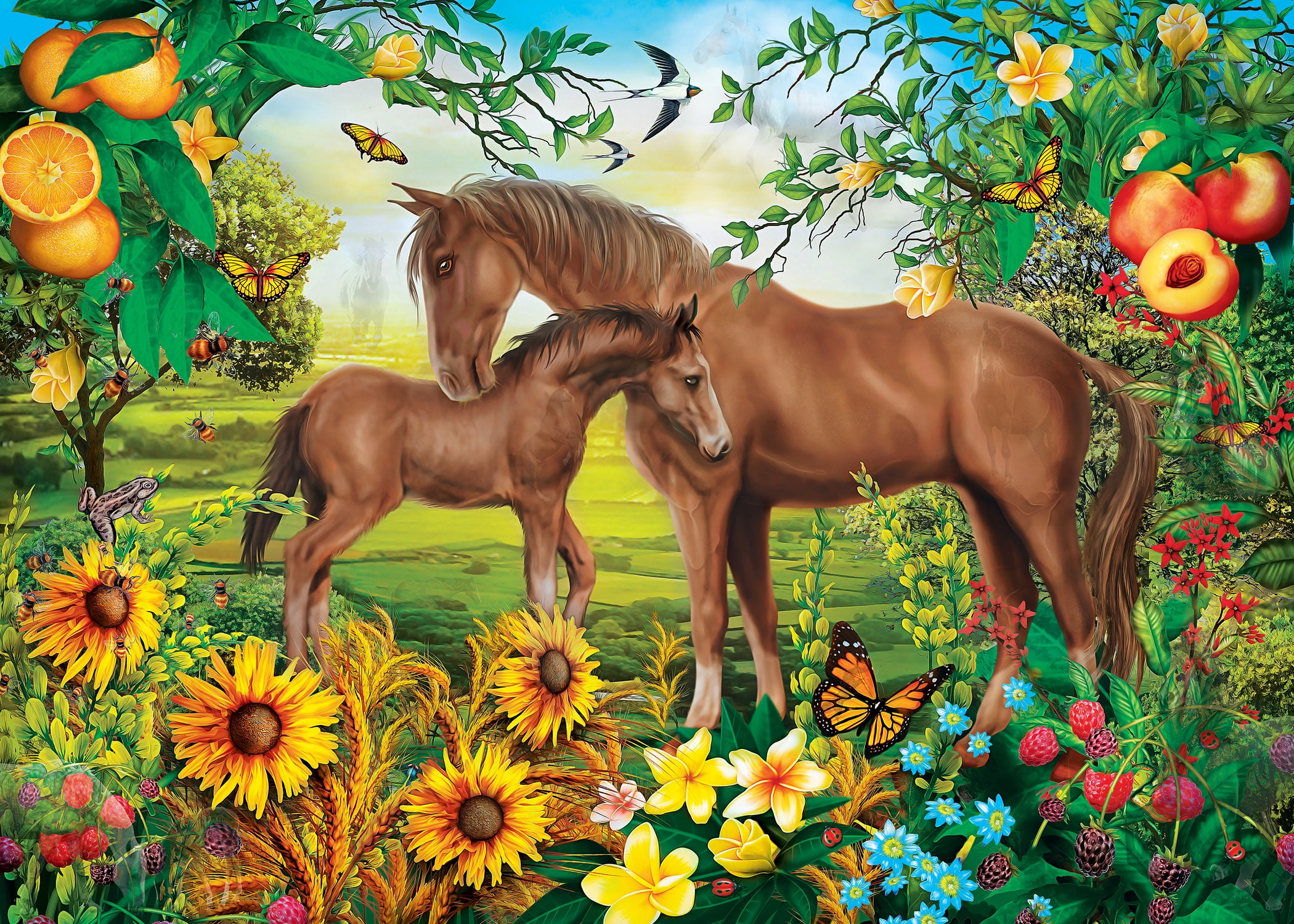 Hidden Images Glow In The Dark - Neighs and Nuzzles 500 Piece Puzzle