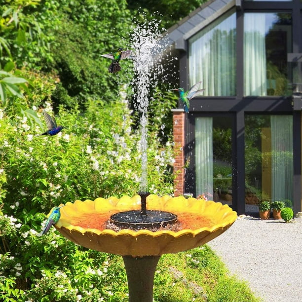 Pompe de fontaine solaire Cribun, pompe de fontaine de bain d'oiseau de 1,4  W pour jardin et terrasse, pompe à eau de kit de panneau solaire 