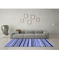 thumbnail image 3 of Ahgly Company Machine Washable Indoor Square Abstract Blue Modern Area Rugs, 5' Square, 3 of 4