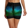 thumbnail image 2 of Swim Shorts for Women Printed High Waist Swimsuit Bottom Loose Fit Sports Yoga Swim Bottoms Green XXL, 2 of 7