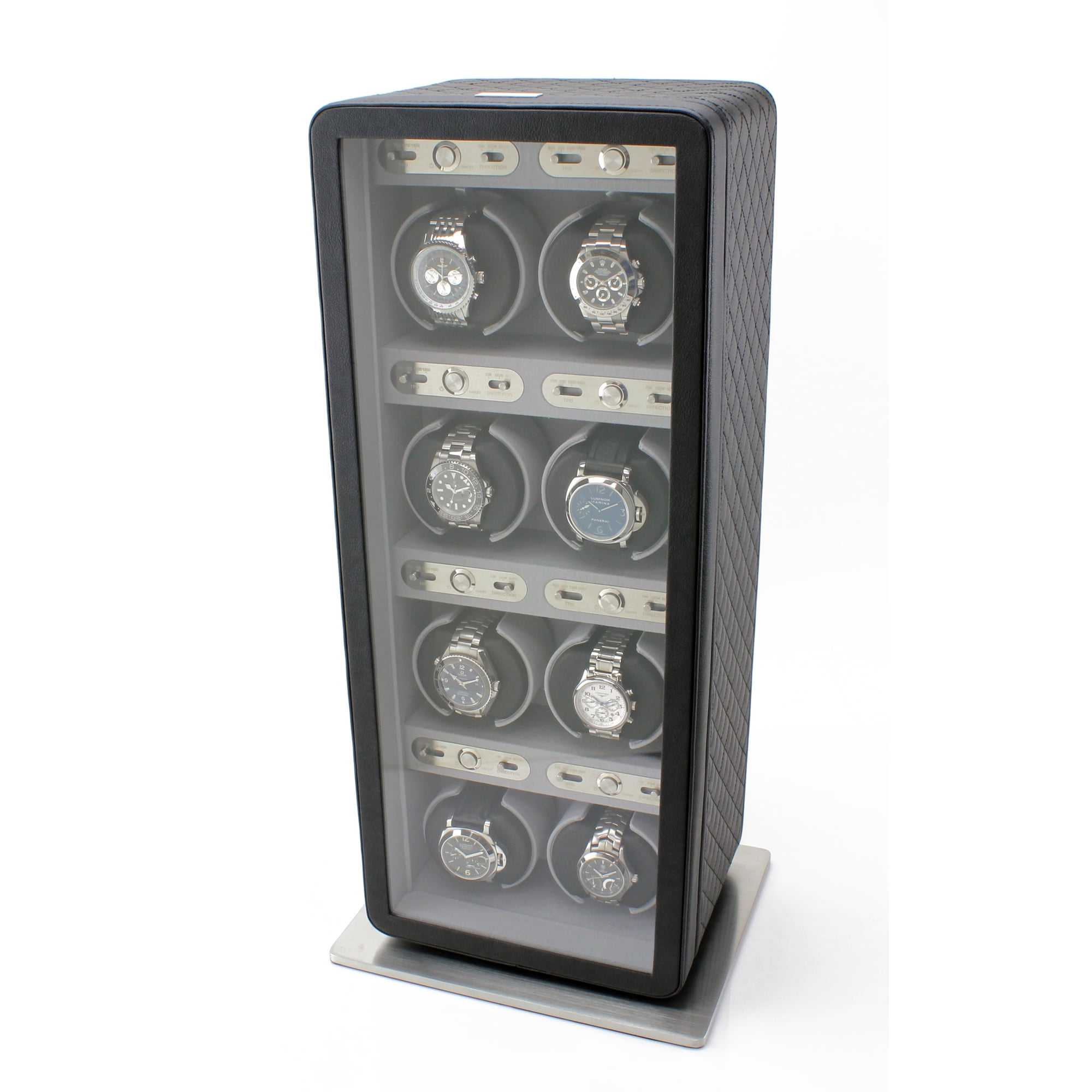 Monaco Eight Watch Winder in Black Leather