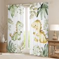 thumbnail image 2 of Manfei Cute Cartoon Dinosaur Curtains Pack of 2 (42x84 Each) for Kids, Jungle Wildife Animal Curtains Blackout, Green Leaf Plant Bedroom Curtains, Curtains and Drapes Decor, 2 of 6
