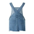 thumbnail image 4 of Robe en Denim pour Femmes Jupe à Bretelles Bretelles Ajustables Salopette Jupe à Bavette Combinaison en Jean avec Poches, 4 of 6