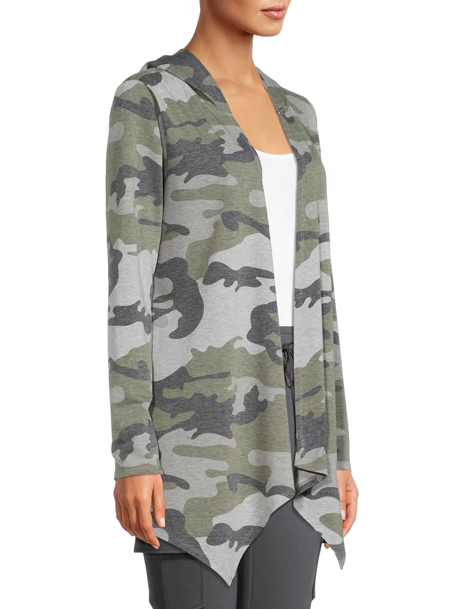 Cyrus Camo Print Knit Hoodie Cardigan 