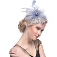 thumbnail image 2 of Fascinators Hat Flower Mesh Ribbons Feathers on a Headband and a Clip Tea Party Headwear for Girls and Women, 2 of 7