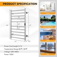 thumbnail image 2 of Gymax 10-Bar Wall Mount Electric Towel Warmer Rack, Stainless Steel, 2 of 10