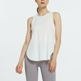 thumbnail image 2 of CAIXIA Racer Back Tank Tops Womens Sleeveless Cropped Tank Tops Crewneck T-Shirt Running Yoga Active Shirts Oversized Racerback Breathable Tee,White, 2 of 8