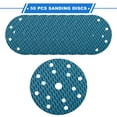 thumbnail image 4 of 50 piezas de discos de lijado de 6 pulgadas con 15 agujeros, papel de lija de 150 granos, universal para reparación automotriz, azul, 4 of 7