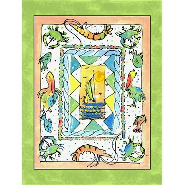 Carolines Treasures 8092CHF 28 x 40 In. Crab Flag Canvas- House Size