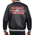 thumbnail image 2 of Men's Starter  Black Detroit Pistons Printed Team Name Satin Varsity Full-Snap Jacket, 2 of 2