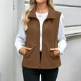 thumbnail image 2 of Gamivast Fleece Vest Women Lightweight Sleeveless Zip up Stand Collar Jackets with Pockets Warm Loose Fitted Sherpa Coats Winter Fall Fashion Outfits, 2 of 7
