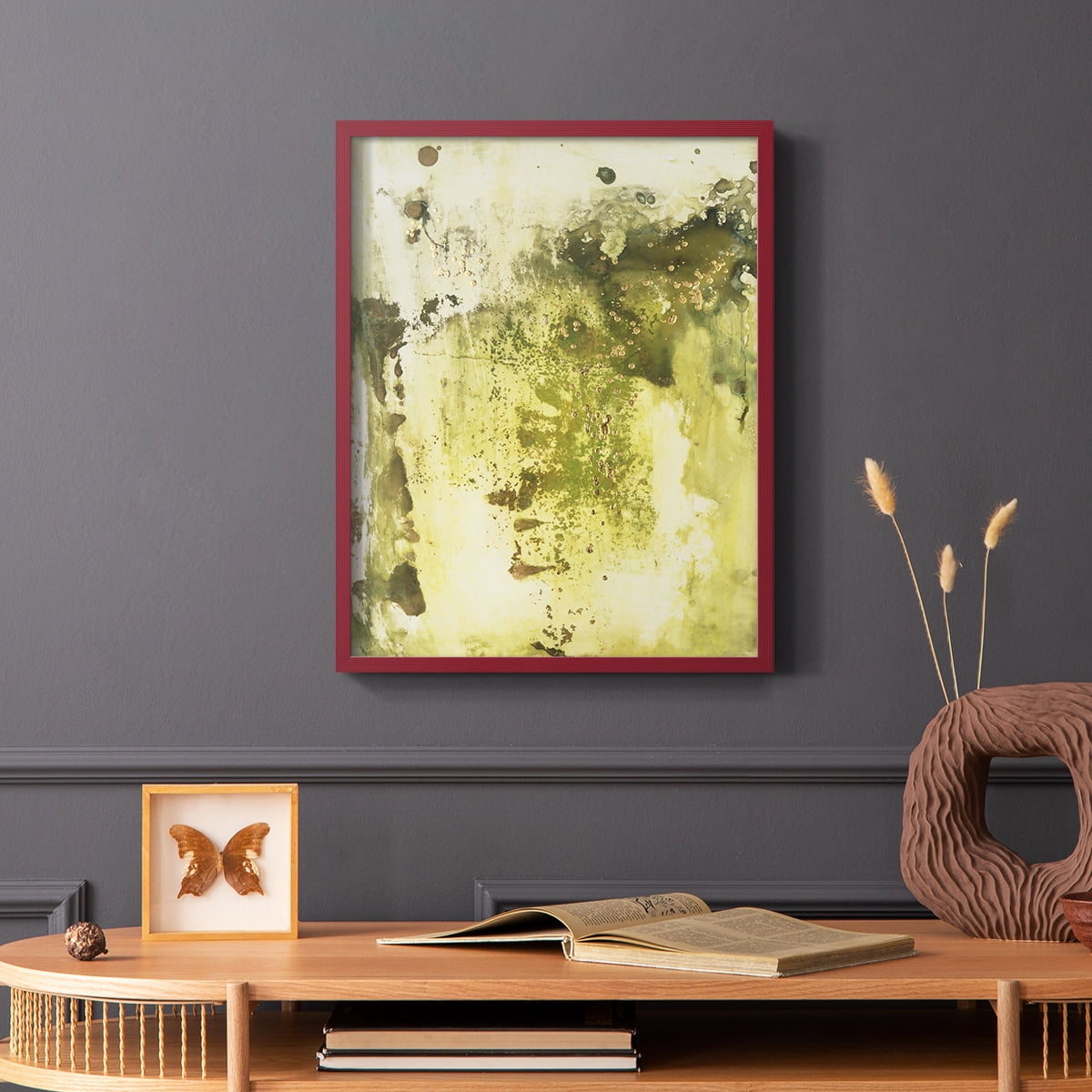 Canyon Diptych I Framed Print in Red Solid Wood Framed Print No Nail Hanging