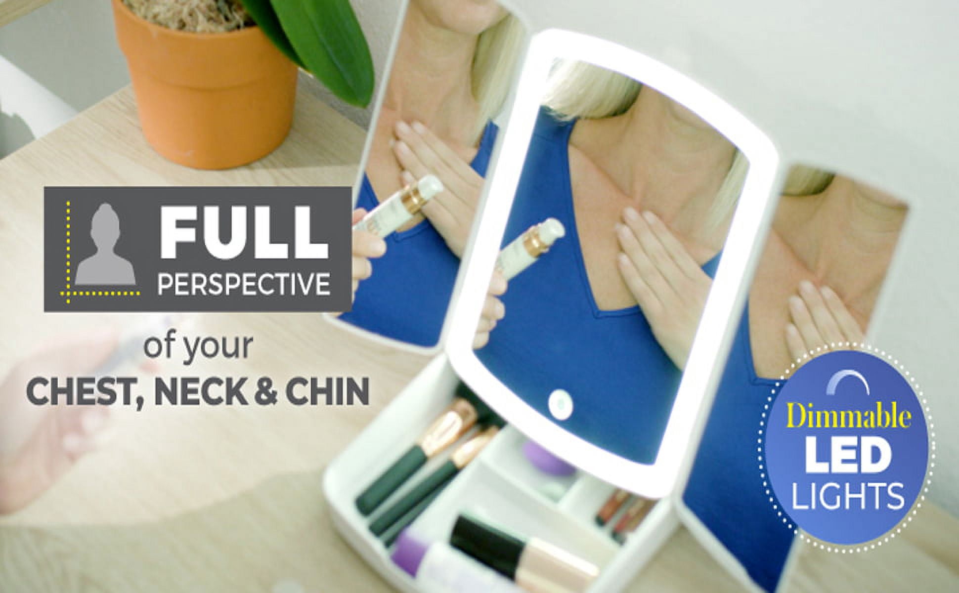 My Foldaway Double Sided Vanity Mirror Lighted 10x Magnification Foldable Mirror