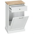 thumbnail image 2 of Demi Bonn 35" Kitchen Tilt-Out Trash Bin Cabinet Standalone Recycling Bin Holder with Drawer for Modern Kitchen, White, 2 of 11
