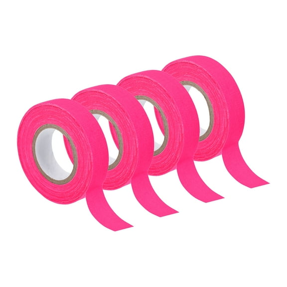 Uxcell 4Rolls 0.6inch x 32.8feet Neon Gaffers Cloth Tape Glow in the Dark Tape, Pink
