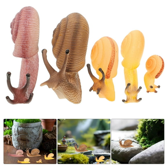 5pcs Realistic Snail Figurines Simulation Animal Figures for Kids Toys