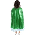 thumbnail image 3 of HXWCHs Girls Sparkling Sequins Short Cape for Stage Performance Carnival Role Play and Party Outfit 3-10 Years Green, 3 of 5