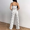 thumbnail image 5 of 2 Piece Pajamas Set for Women BWASD Ribbed Ruffled Camisole Top and Long Soft Loungewear Outfits Nightwear Comfy Sleepwear Sping Summer Home Suit 2026 S-XXXL Black, 5 of 5