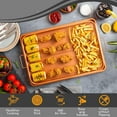 thumbnail image 3 of Air Fryer Basket for Oven, 2 Set Stainless Steel Air Fryer Pan and Crisper Tray, Non-stick Oven Air Fryer Basket for Baking and Crispy Foods Chicken, French Fry and Frozen Food (9.6 x 12.8 Inch), 3 of 7