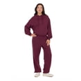 thumbnail image 2 of Forever 21 Women's Burgundy Loungewear Cropped Hoodie, Elastic Hem Design for Cozy Lounging, XS, 2 of 6