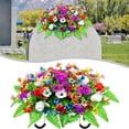 thumbnail image 2 of Aoyunhp 1Pc Cemetery Flower Saddle,Artificial Cemetery Saddle,Grave Flowers for Cemetery,Outdoor Tombstone Memorial Decorations,Memorial Arrangement Decor for Cemetery Top Ornament, 2 of 5
