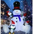 8ft Height Christmas Inflatable Snowman and Penguins with Colorful Rotating Led Lights Blow up