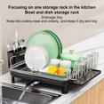 thumbnail image 2 of Hyasfey 1 Set Kitchen Dish Drainage Rack Stainless Metal Adjustable Drain Hole And Tube Bowl Plate Tableware Sink Kitchen Utensil Drying Organizer with Cutlery Holder, 2 of 7