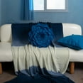 thumbnail image 5 of JWH 3D Round Flower Pillow Cover with Insert Decorative Throw Pillows Small Circular Soft Suede Cushions for Bedroom,Living Room and Hotel in Royal Blue 14inch, 5 of 10