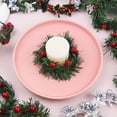 thumbnail image 6 of Lssam Christmas Candle Ring Wreath with Artificial Holly Red Berries and Pine Needles for Tabletop Taper Decor, Set of 1 PC, 5 Inch Small Wreaths for Crafts and Holiday Garland Ornaments, 6 of 7