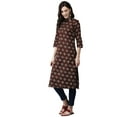 thumbnail image 2 of eloria Printed Kurti With Three-Quarter Sleeves In Mandarin Neck Design, 2 of 5