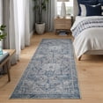 thumbnail image 3 of Bloom Rugs Washable Non-Slip 7 ft Runner - Blue / Gray Traditional Oriental Runner for Entryway, Hallway, Bathroom, and Kitchen - Exact size: 2.5' x 7', 3 of 10