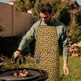 thumbnail image 4 of Yellow and Brown Of Cheetah Print Apron-Garden Aprons for Women with Pockets-Cotton Linen Waterproof Kitchen Cooking Gardening Aprons Adjustable for Kitchen,Cooking,BBQ and Salon 33x27 Inch, 4 of 7