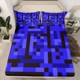 thumbnail image 2 of Homewish 4-Piece Pixelated Miners Game Geometric Plaid Grid Abstract Video Game Queen Sheet Set for Kids, Luxury Bedroom Decor, 2 of 7