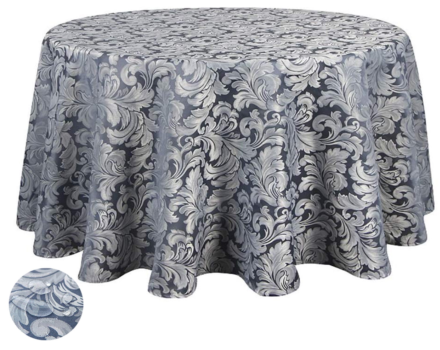 Tektrum Heavy Duty 90 inch Round Damask Jacquard Tablecloth Table Cover