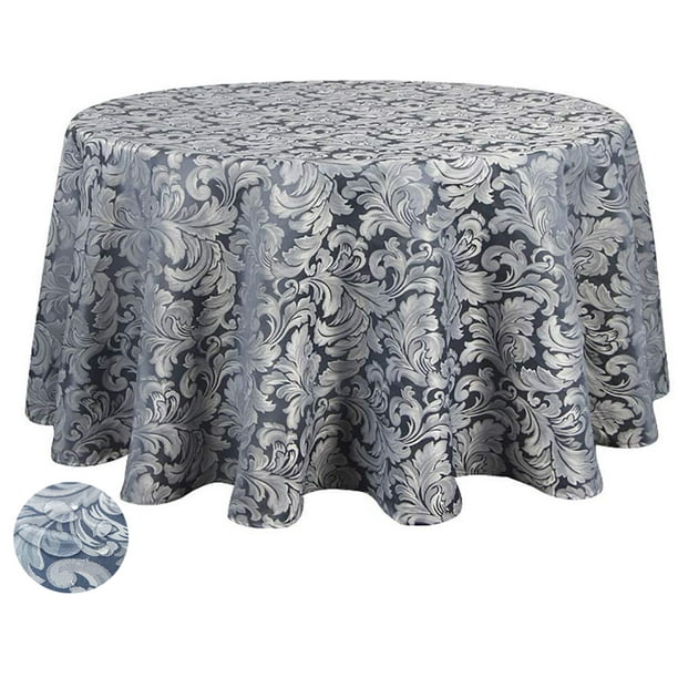 Tektrum Heavy Duty 90 inch Round Damask Jacquard Tablecloth Table Cover