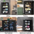 thumbnail image 6 of 61.1"H Metal Stoarge Cainbet with 2 Doors and 3 Adjuctable Shelves for Kitchen Pantry Home Office, 6 of 6