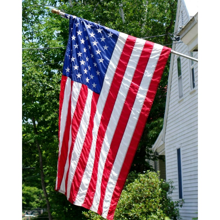 American Flag 3x5 FT Outdoor - USA Heavy duty Nylon US Flags with  Embroidered Stars, Sewn Stripes and Brass Grommets
