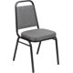 thumbnail image 3 of Songqin Trapezoidal Back Fabric Upholstered Stackable Banquet Chair, Multipurpose Stacking Chair with Padded Seat and Back, Gray/Silver, 3 of 16