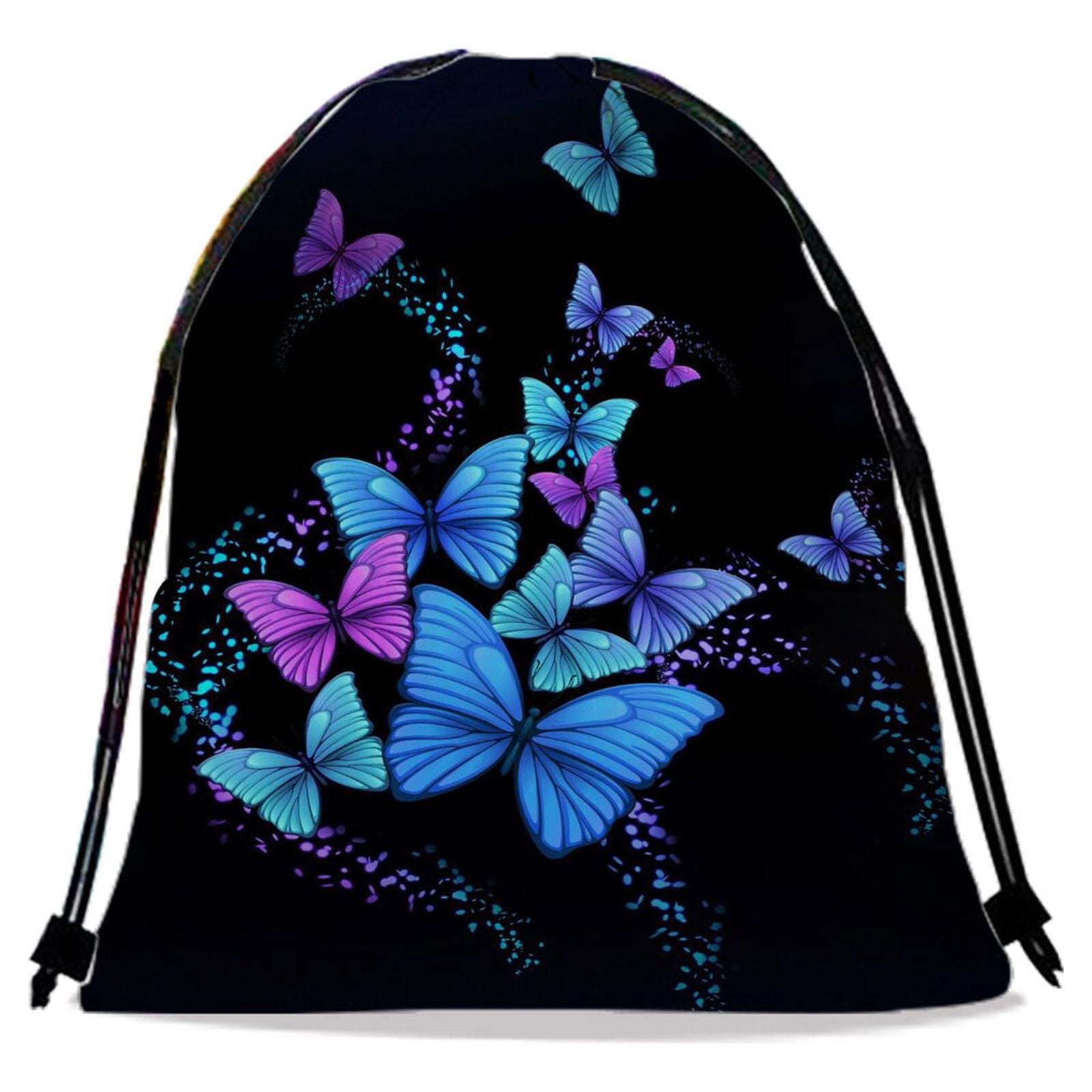 3D Blue Colorful Butterfly Print Bedding Set Duvet Cover Set with Bag Home Textiles Woman Girl Bed Cover,King (90"x104")