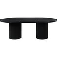 thumbnail image 4 of Pemberly Row Modern / Contemporary Black Oak Wood Dining Table, 4 of 7