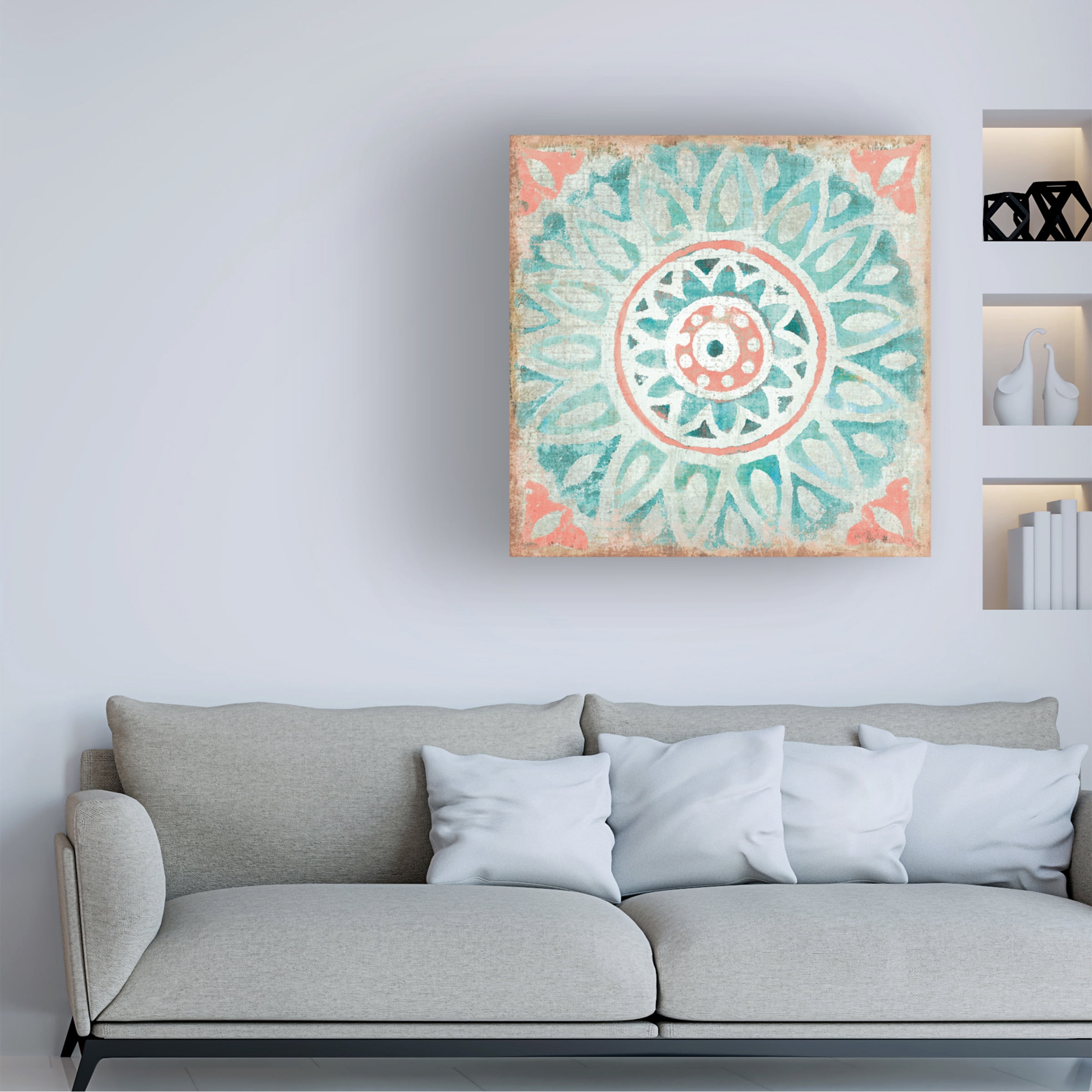 Trademark Fine Art 'Ocean Tales Tile VII Coral' Canvas Art by Pela Studio