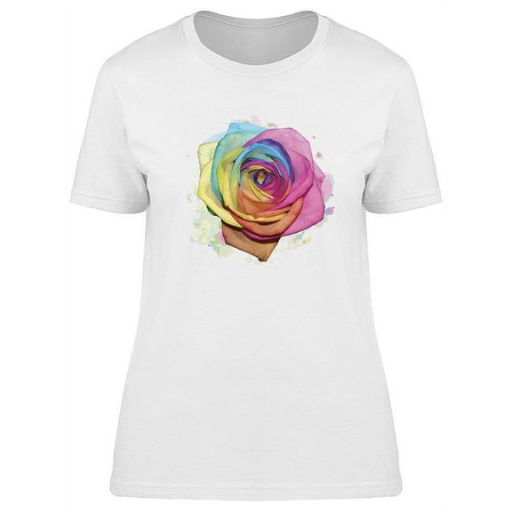 Rainbow Rose T-Shirt Women -Image by Shutterstock, Female 3X-Large