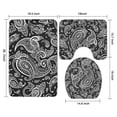 thumbnail image 3 of Black Paisley Pattern Bathroom Rugs Sets 3 Piece,Toilet Cover Set,Absorbent Non Slip Bathroom Mats Sets with U-Shaped Contour Rug Toilet Rug Set, 3 of 5