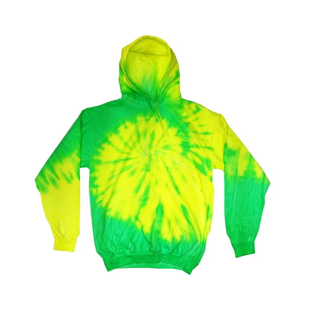 The Tie-Dye Adult Fluorescent Pullover Hoodie - FLO YELLOW/ LIME - M ...