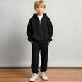 thumbnail image 3 of Posijego Boys Half Zip Sweatshirt Casual Hooded Solid Color Lightweight Pullover Hoodie Pocket Sweatshirts, 3 of 6