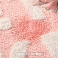 thumbnail image 4 of Alfombra de baño QJHOMO Get Naked rosa y blanca superabsorbente, 4 of 6