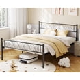 thumbnail image 1 of California King Size Metal Bed Frame with Headboard & Footboard 13.7 Inch Metal Platform Mattress Foundation Support with Strong Metal Slats, Under Bed Storage, No Box Spring Needed, 1 of 7