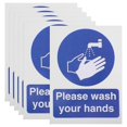 thumbnail image 1 of Hand Wash Stickers - 6pcs Washed Out Poster Hand Protection Signs Employees Wash Hands Poster Please Wash Your Hands Sign for Bathroom Warning Sticker, 1 of 4